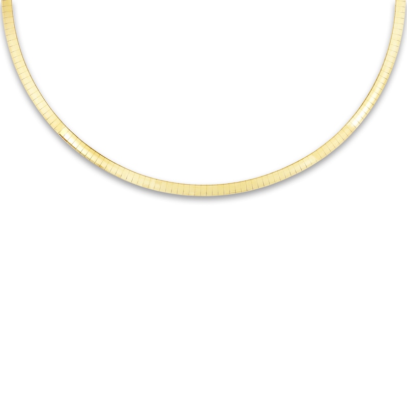 Main Image 2 of Semi-Solid Omega Chain Necklace 14K Yellow Gold 16&quot; 4mm