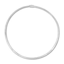 Solid Omega Chain Necklace 14K White Gold 18" 4mm