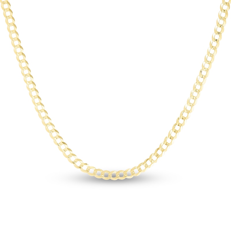 Main Image 1 of Solid Curb Chain Necklace 14K Yellow Gold 16" 2.6mm