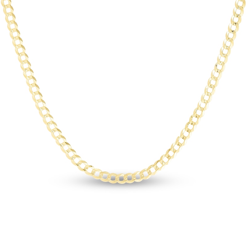 Solid Curb Chain Necklace 14K Yellow Gold 18" 2.6mm