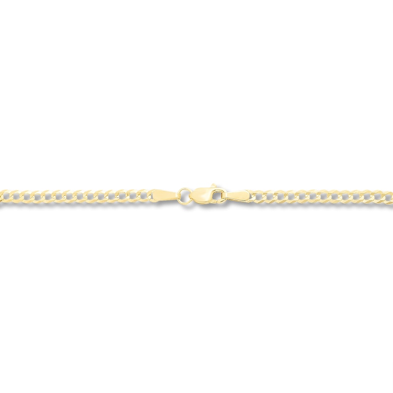 Solid Curb Chain Necklace 14K Yellow Gold 18" 2.6mm