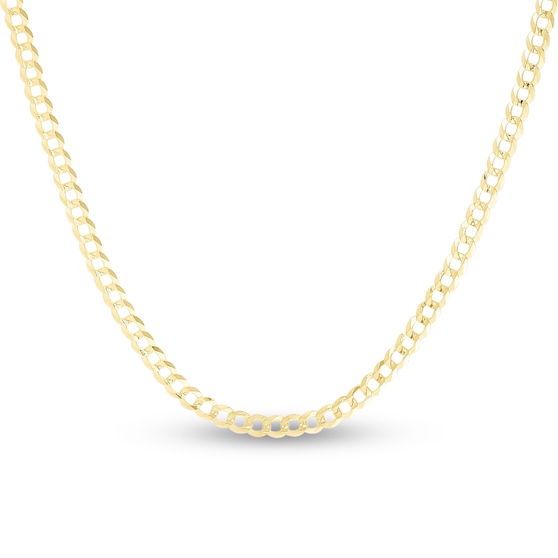 Main Image 1 of Solid Curb Chain Necklace 14K Yellow Gold 20" 2.6mm