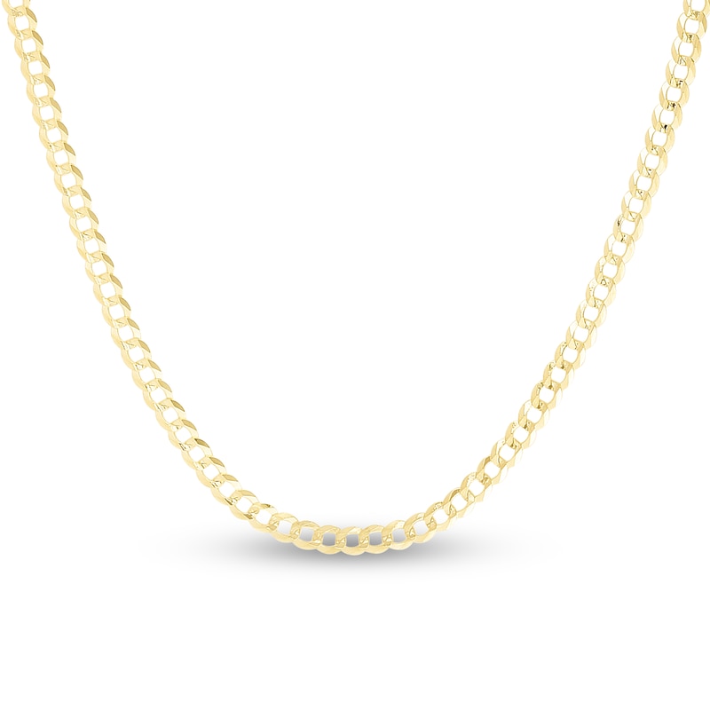 Main Image 1 of Solid Curb Chain Necklace 14K Yellow Gold 24" 2.6mm