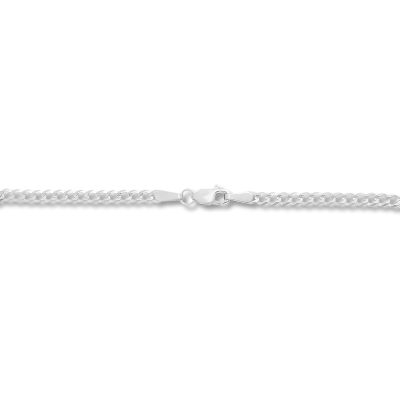 Main Image 2 of Solid Curb Chain Necklace 14K White Gold 20" 2.6mm