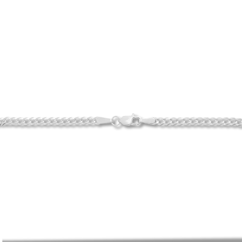 Solid Curb Chain Necklace Sterling Silver 22