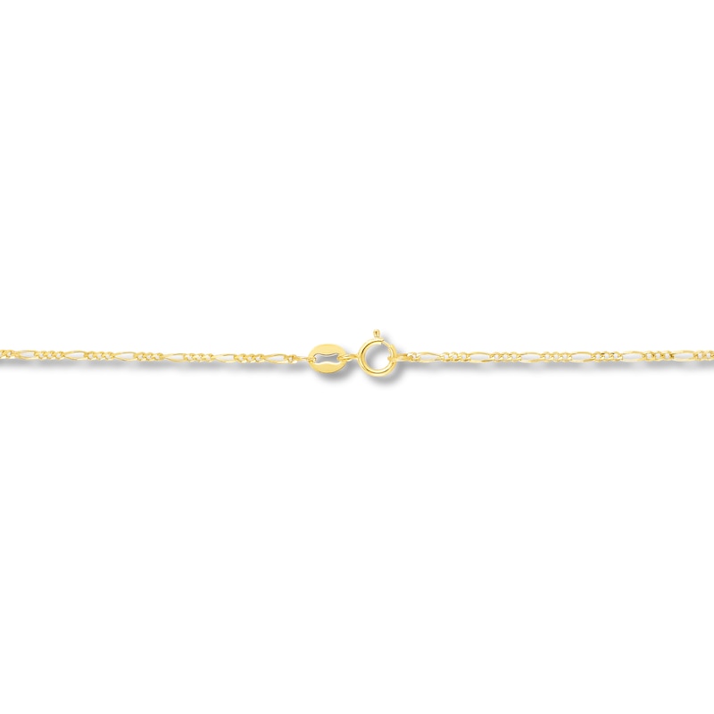 Main Image 2 of Solid Figaro Chain Necklace 14K Yellow Gold 16" 1.3mm
