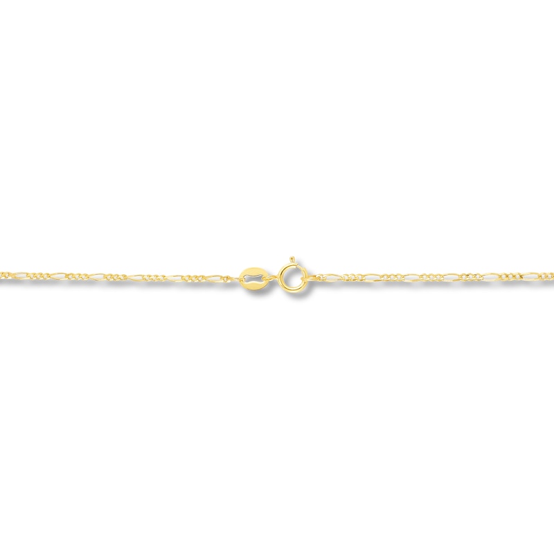 Main Image 3 of Solid Figaro Chain Necklace 14K Yellow Gold 18" 1.3mm