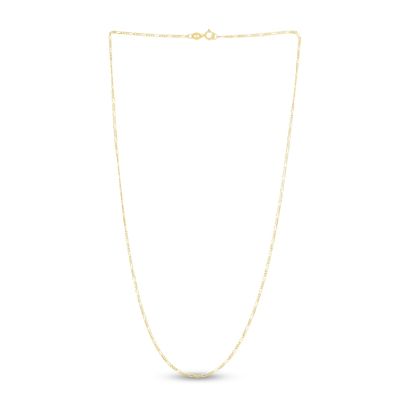 Main Image 2 of Solid Figaro Chain Necklace 14K Yellow Gold 20" 1.3mm