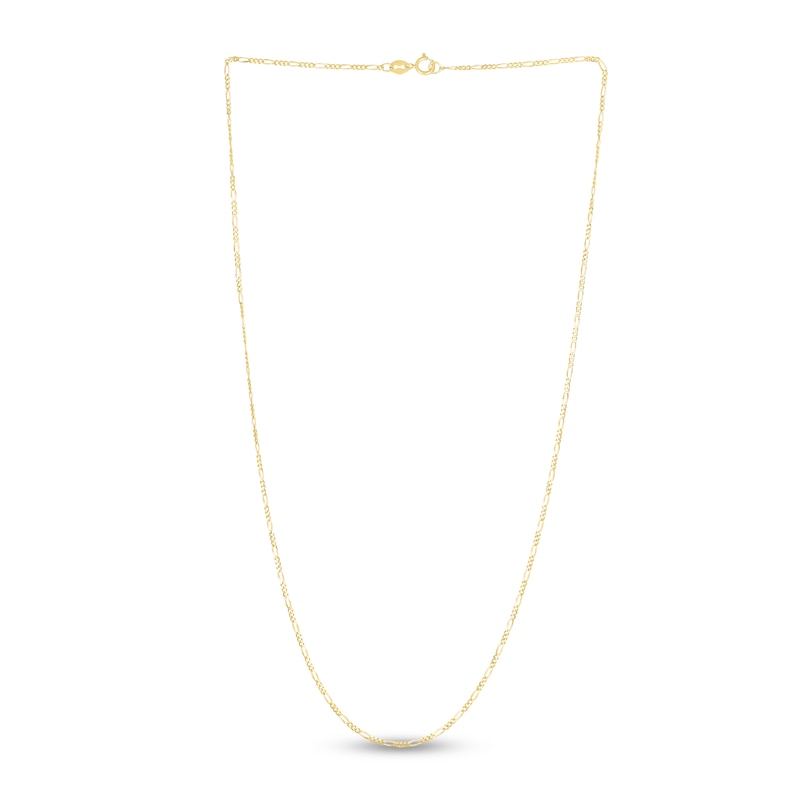 Main Image 2 of Solid Figaro Chain Necklace 14K Yellow Gold 24" 1.3mm