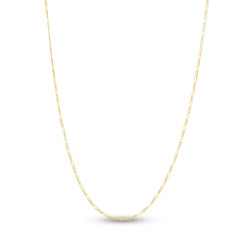 Main Image 1 of Solid Figaro Chain Necklace 14K Yellow Gold 16" 1.9mm