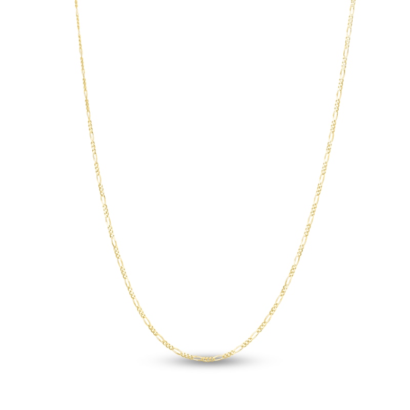 Main Image 1 of Solid Figaro Chain Necklace 14K Yellow Gold 18" 1.9mm