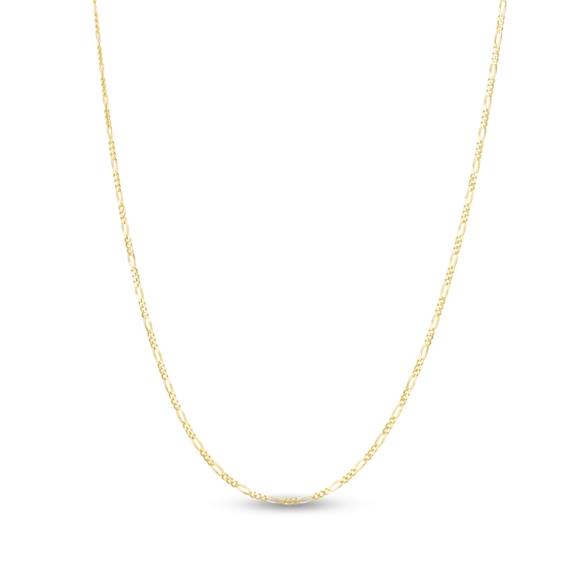 Main Image 1 of Solid Figaro Chain Necklace 14K Yellow Gold 20" 1.9mm