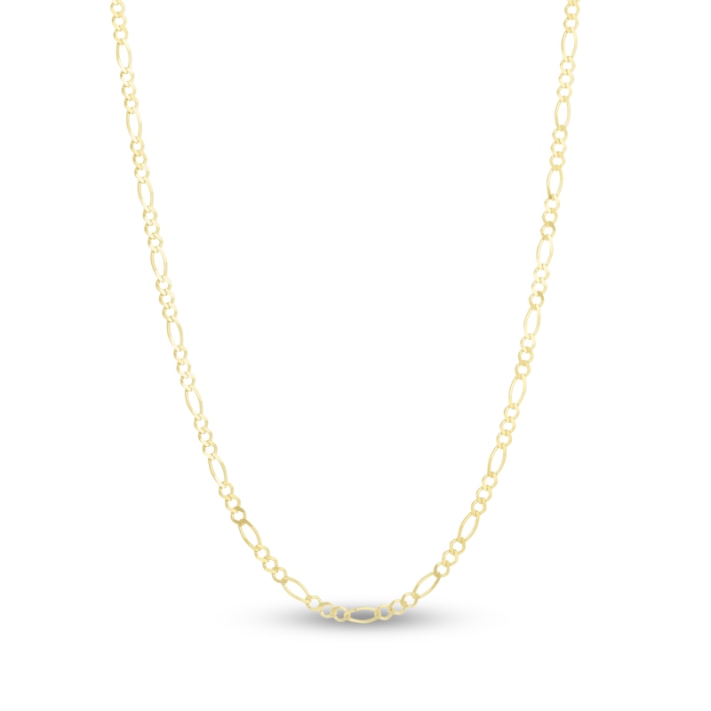 Main Image 1 of Solid Figaro Chain Necklace 14K Yellow Gold 16" 2.8mm