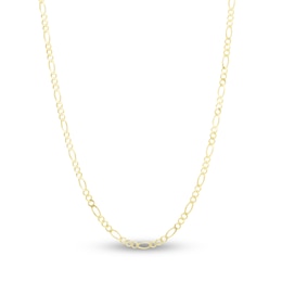 Solid Figaro Chain Necklace 14K Yellow Gold 22" 2.8mm
