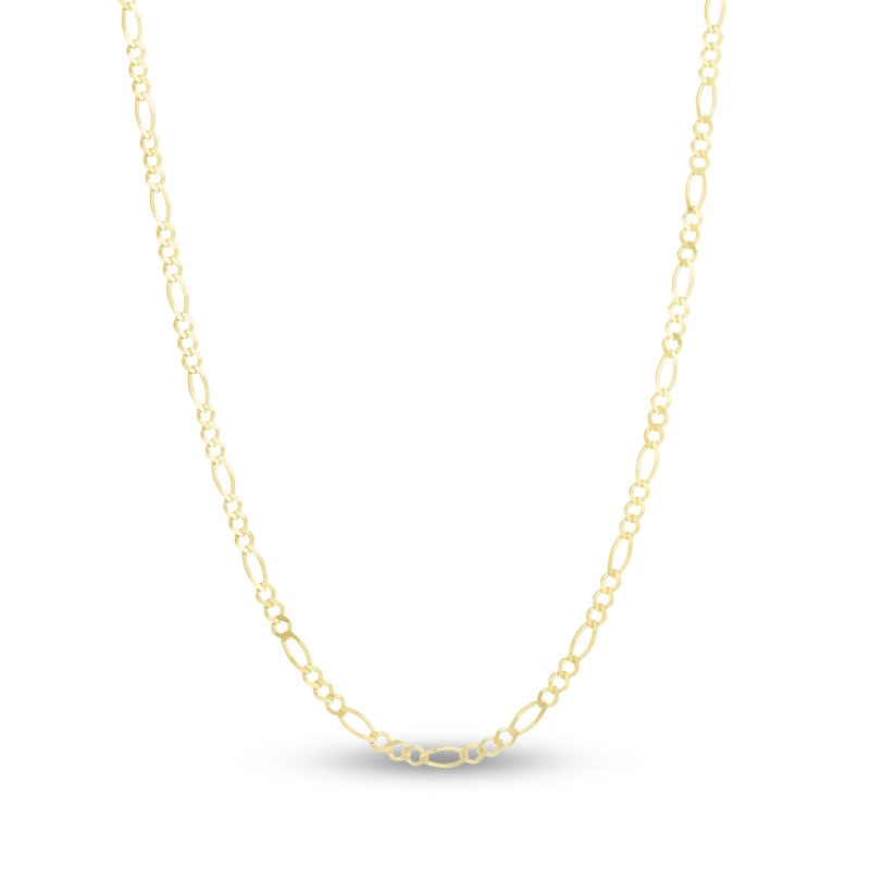 Main Image 1 of Solid Figaro Chain Necklace 14K Yellow Gold 22" 2.8mm