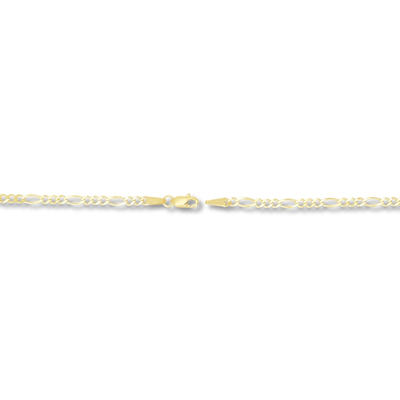 Solid Figaro Chain Necklace 14K Yellow Gold 22" 2.8mm