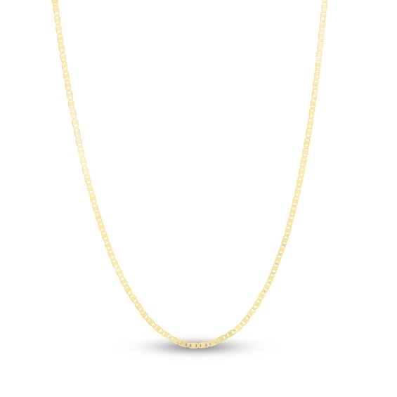 Semi-Solid Mariner Chain Necklace 14K Yellow Gold 24" 1.7mm