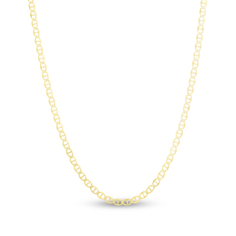 Main Image 1 of Semi-Solid Mariner Chain Necklace 14K Yellow Gold 16" 3.2mm