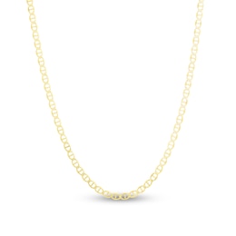 Semi-Solid Mariner Chain Necklace 14K Yellow Gold 24" 3.2mm