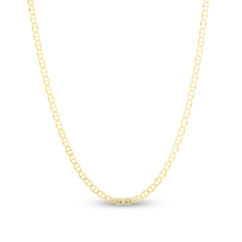 Main Image 1 of Semi-Solid Mariner Chain Necklace 14K Yellow Gold 24" 3.2mm