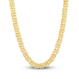 Hollow Byzantine Chain Necklace 14K Yellow Gold 18&quot;