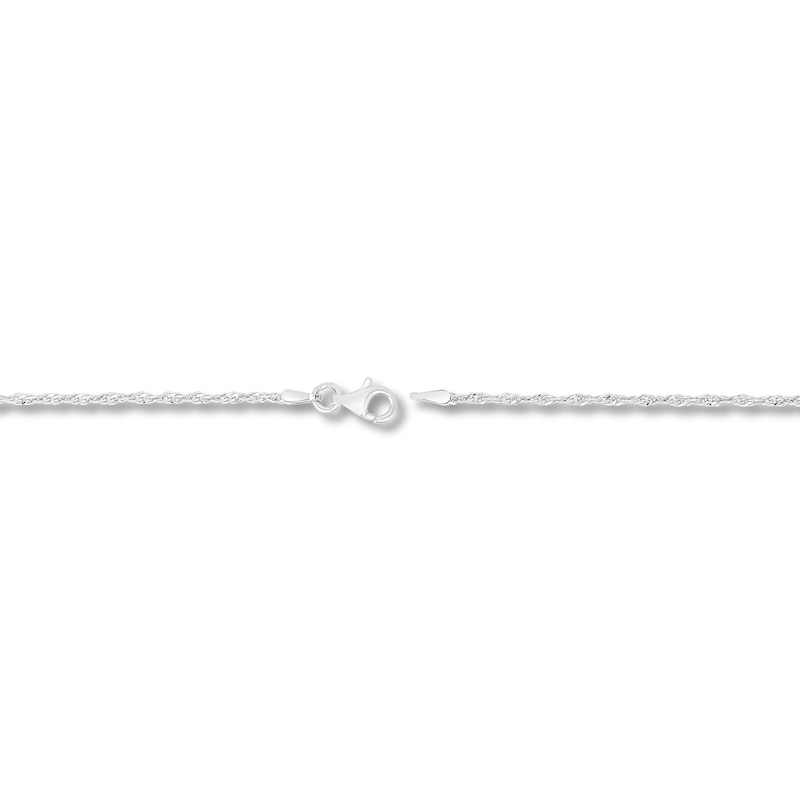 Semi-Solid Singapore Chain Necklace Sterling Silver 16" 1.8mm