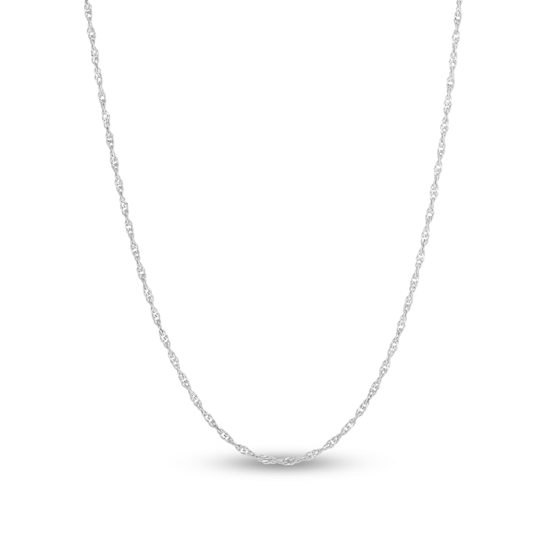 Semi-Solid Singapore Chain Necklace Sterling Silver 24" 1.8mm