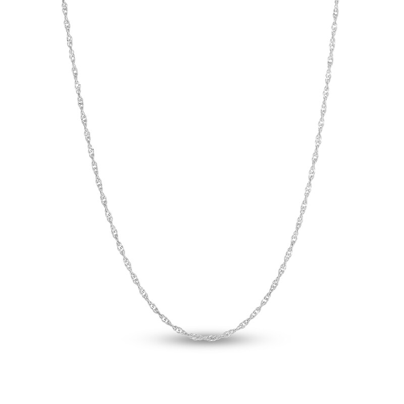 Semi-Solid Singapore Chain Necklace Sterling Silver 24" 1.8mm