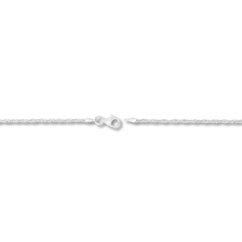 Semi-Solid Singapore Chain Necklace Sterling Silver 24" 1.8mm
