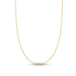 Semi-Solid Box Chain Necklace 14K Yellow Gold 20&quot; Adjustable
