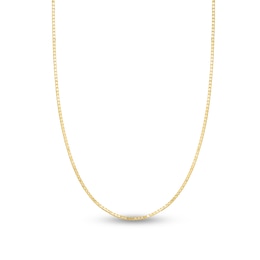 Solid Box Chain Necklace 14K Yellow Gold 22" Adjustable 0.79mm
