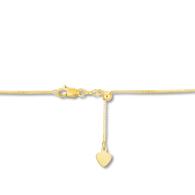 Main Image 2 of Solid Box Chain Necklace 14K Yellow Gold 22" Adjustable 0.79mm