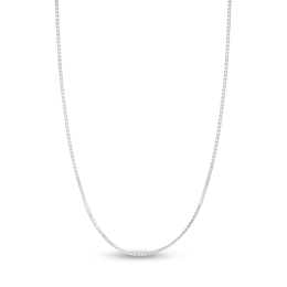 Solid Box Chain Necklace 14K White Gold 22" Adjustable 0.79mm
