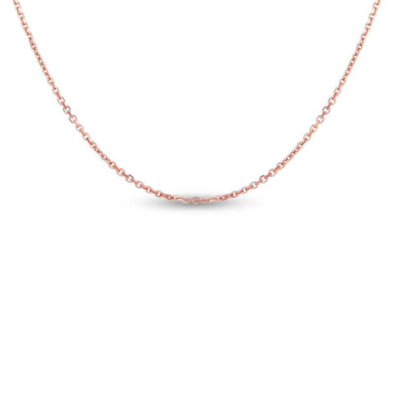 Main Image 1 of Solid Box Chain Necklace 14K Rose Gold 22" Adjustable 1.1mm
