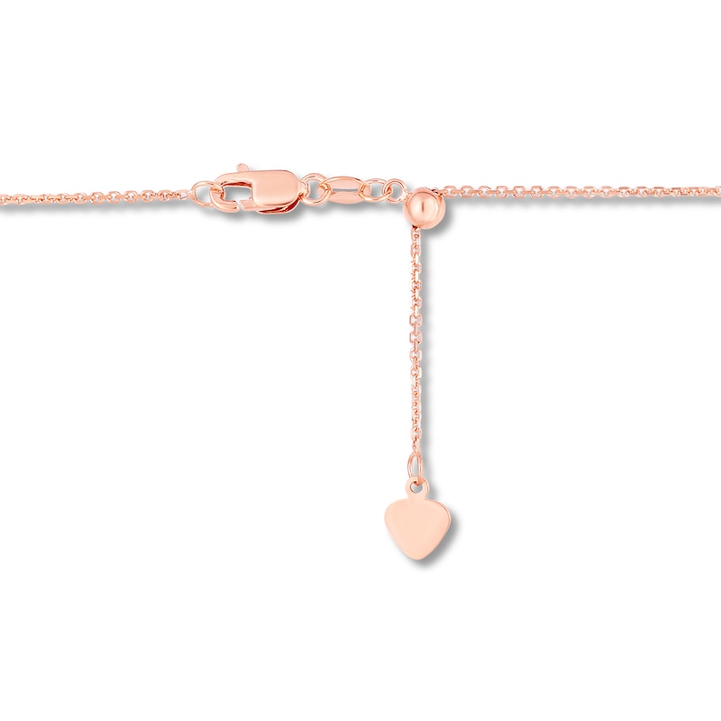 Main Image 2 of Solid Box Chain Necklace 14K Rose Gold 22" Adjustable 1.1mm