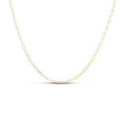 Paper Clip Chain Necklace 14K Yellow Gold 22&quot; Adjustable