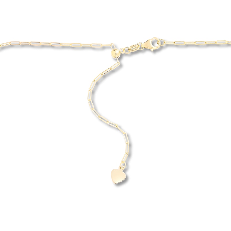 Main Image 2 of Solid Paper Clip Chain Necklace 14K Yellow Gold 22" Adjustable 1.5mm