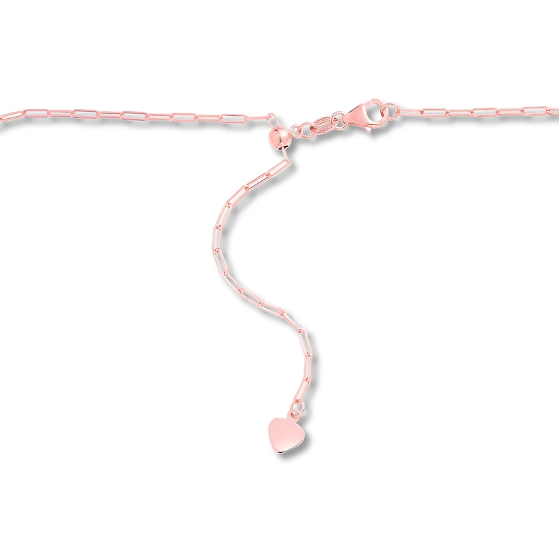 Main Image 2 of Semi-Solid Paper Clip Chain Necklace 14K Rose Gold 22" Adjustable 1.5mm