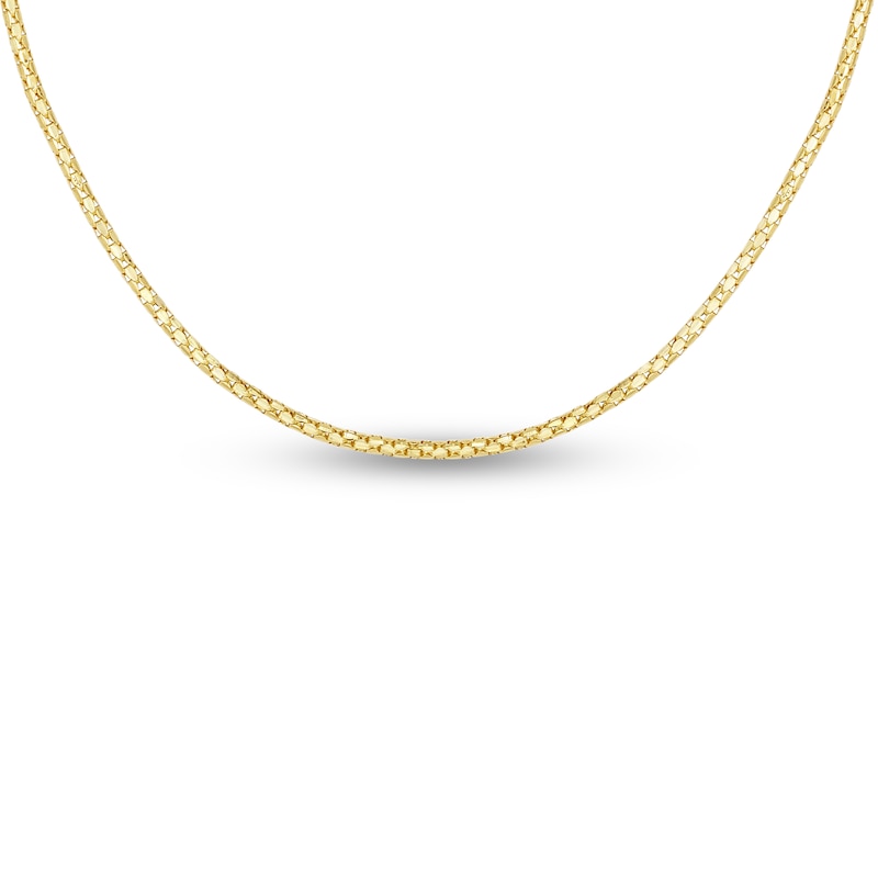 Main Image 1 of Solid Popcorn Chain Necklace 14K Yellow Gold 22" Adjustable 1.3mm