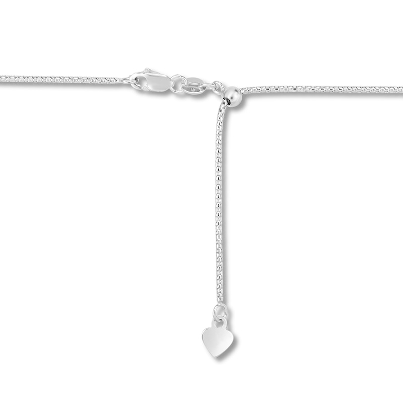 Main Image 2 of Solid Popcorn Chain Necklace 14K White Gold 22" Adjustable 1.3mm