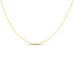 Hollow Gourmette Chain Necklace 14K Yellow Gold 16" 1mm