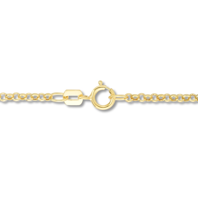Main Image 2 of Hollow Rolo Chain Necklace 14K Yellow Gold 16" 1.9mm