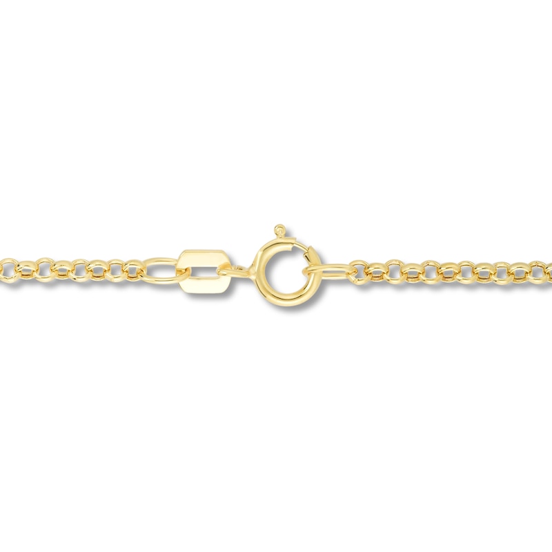 Semi-Solid Rolo Chain Necklace 14K Yellow Gold 16" 2mm