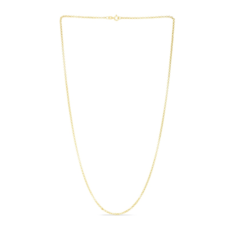 Main Image 3 of Hollow Rolo Chain Necklace 14K Yellow Gold 16" 1.9mm