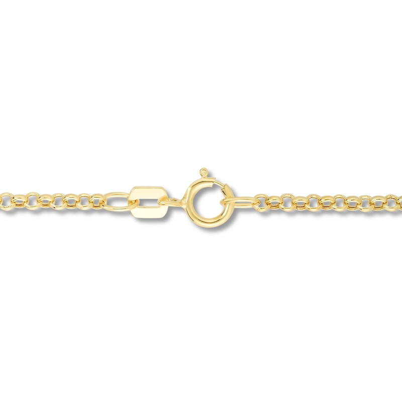 Main Image 2 of Hollow Rolo Chain Necklace 14K Yellow Gold 18" 1.9mm