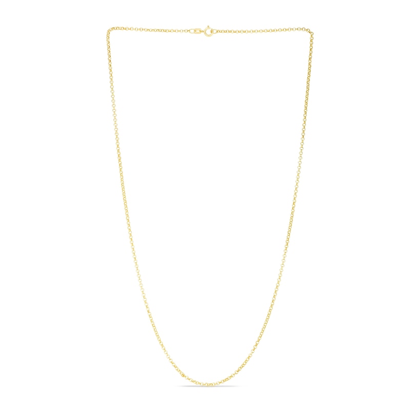 Main Image 3 of Hollow Rolo Chain Necklace 14K Yellow Gold 18" 1.9mm
