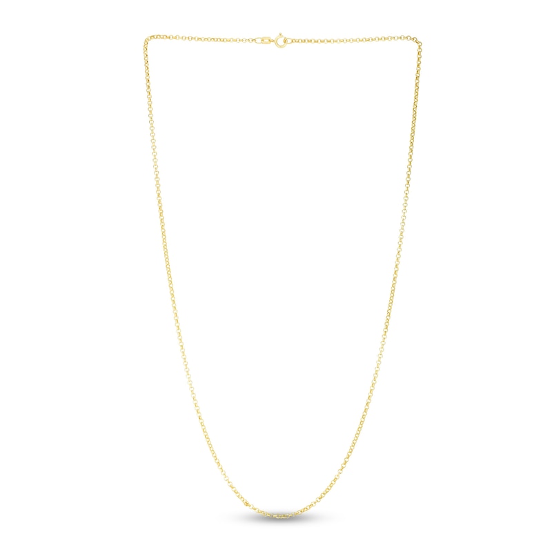 Main Image 3 of Hollow Rolo Chain Necklace 14K Yellow Gold 20" 1.9mm