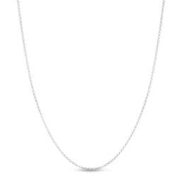 Hollow Rolo Chain Necklace 14K White Gold 16" 1.9mm