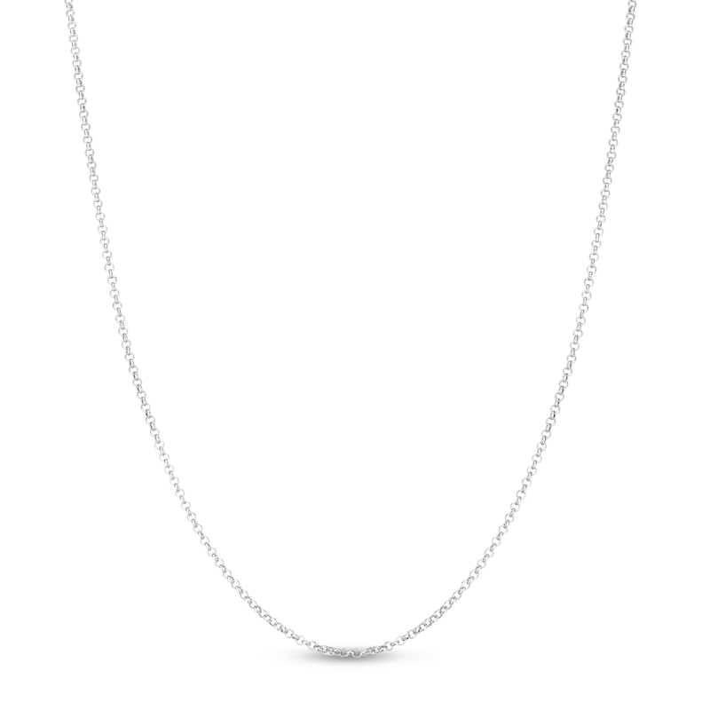 Main Image 1 of Hollow Rolo Chain Necklace 14K White Gold 16" 1.9mm