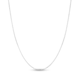 Hollow Rolo Chain Necklace 14K White Gold 18" 1.9mm